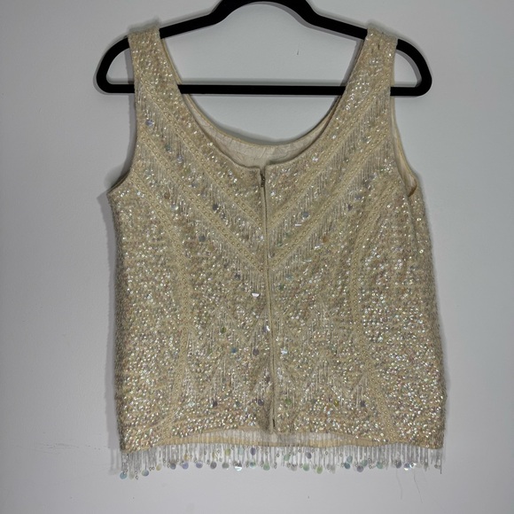 Vintage Alexander’s Beaded Sequin Wool Shell Top Hong Kong L - Picture 2 of 10